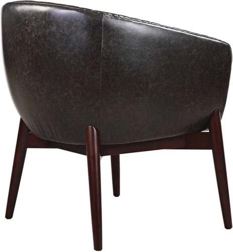 Anders 31" Accent Chair in Antiqued Brass & Smooth Walnut Finish - Picture 5 of 5