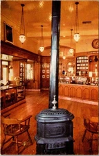 Vintage Upjohn Drugstore Replica Postcard Disneyland 1880s Interior