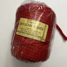 Vintage Persian Kandi Braided Cord 8mm 100 Yds Macrame Knotting Weaving Red