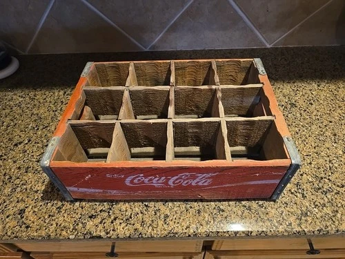 Vintage 70s COCA COLA 12 PACK WOOD BOTTLE CRATE 1976 ROSEBURG, OR COKE