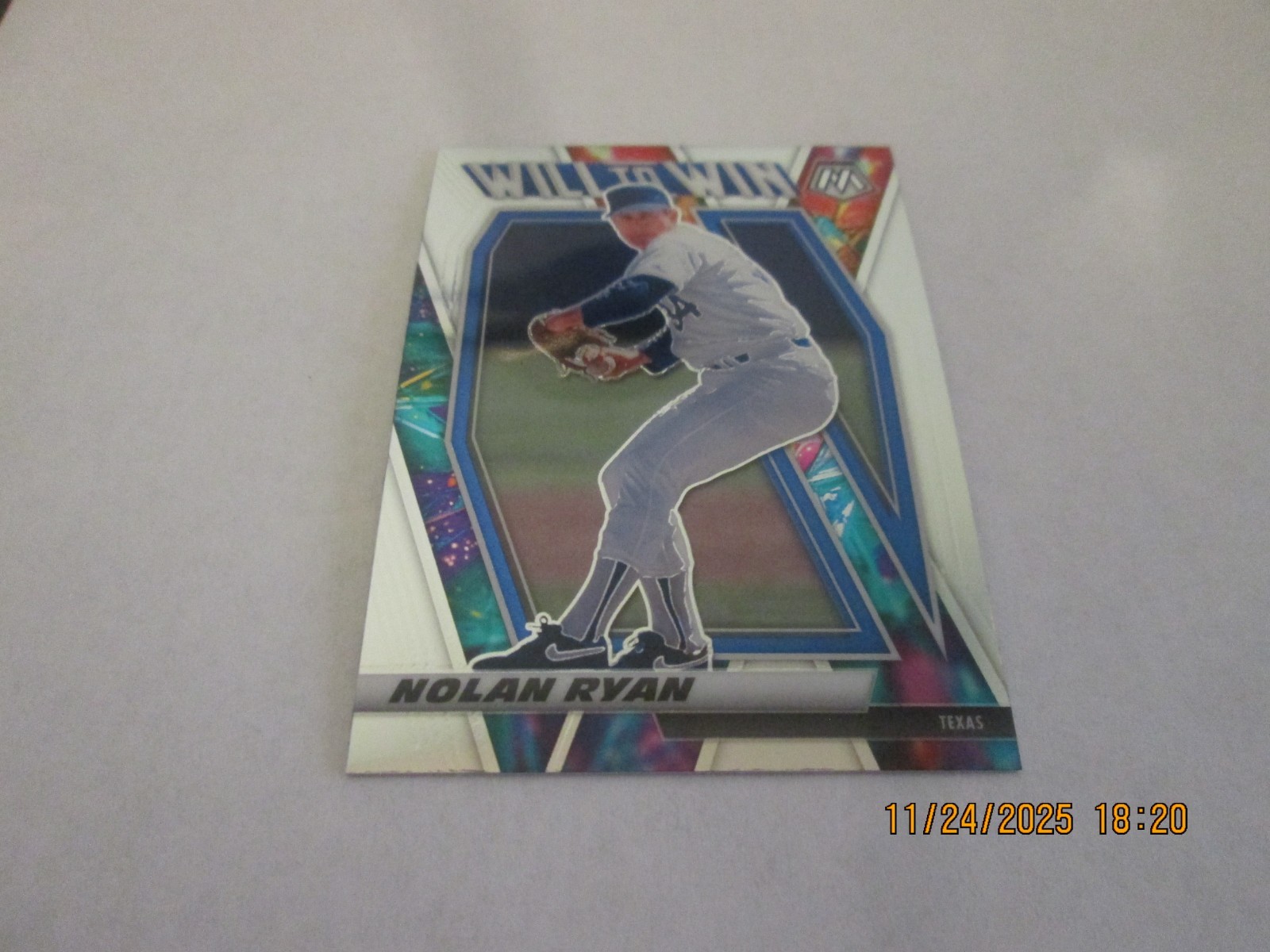 NOLAN RYAN RANGERS  2021 PANINI MOSAIC WILL TO WIN CARD #WTW9 (S)