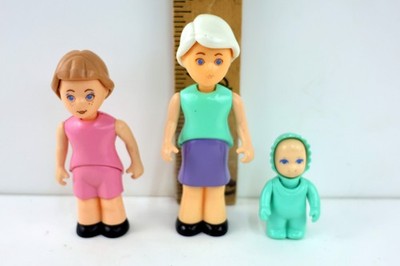 Vintage Lot of 3 Little Tikes Dollhouse Grandmother & Grandchildren Figures