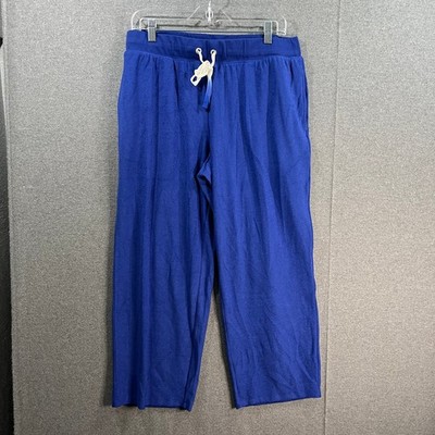 Candace Cameron Bure Terry Cloth Crop Beach Pant Clematis Blue Petite Medium