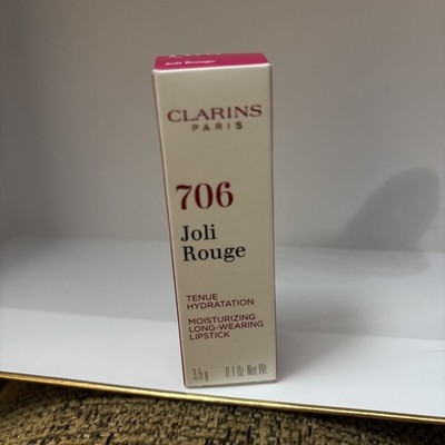 Clarins Joli Rouge Moisturizing Long-Wearing Lipstick Shade~Fig 706~ .1oz