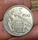 Spain – 5 Peseta Coin – Francisco Franco – Star Date Issue 1957