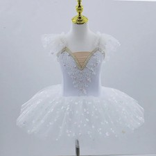 New Professional Ballet Tutu Girls White Platter Pancake Tutu Ballerina Dress