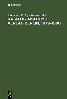 Katalog Akademie Verlag Berlin, 1979-1980 (Gebundene Ausgabe) (US IMPORT)