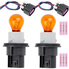 Turn Signal Light Socket Holder with Wiring Harness and Lamp Bulb Fit for Dodge