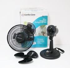 Comfort Zone CZ121BK Oscillating Table Fan Black