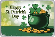 St. Patrick's Day Tin Metal Signs Home D cor, Vintage St. Patrick's Day Pot of G