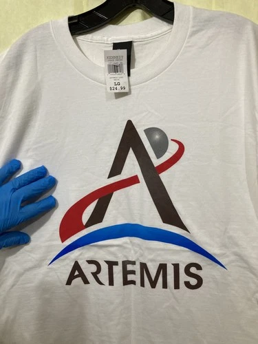 [NEW]  ARTEMIS Unisex T Shirt;  LARGE;  White;  New with Tag - product listing photo