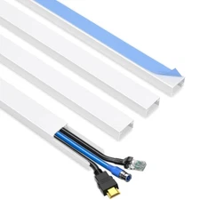 Cable Cover Wall Kit, Paintable Cord Hider for TV, 62.8In, 4X15.7In Channels