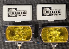 Vintage Cibie Iode 95 Fog Lights Lamps Yellow Lenses With Covers Vintage Cibie Iode 95 Fog Lights Lamps Yellow Lenses With Covers