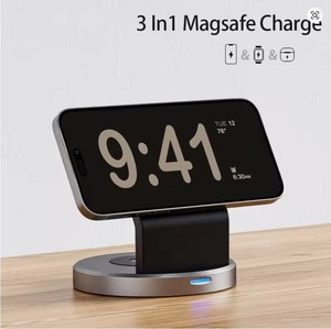 3 In 1 Magnetic Wireless Charger Stand For iPhone 15 14 13 12 Pro Max iWatch Air