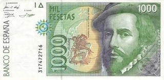 Spanien Spain España 1000 Pesetas 1992 gebraucht (Serie 3T)