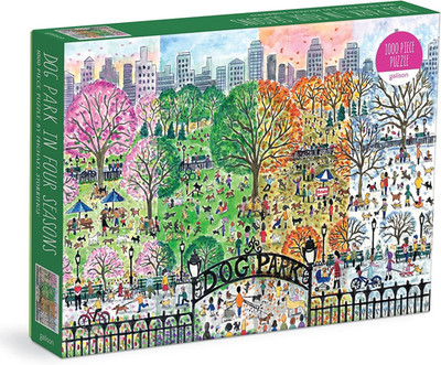 Galison Michael Storrings Dog Park in Four Seasons 1000 Piece Puzzle from Galiso