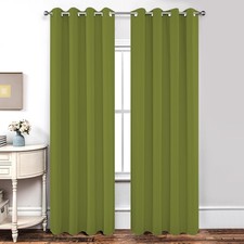 Opaque Curtains with Eyelet Curtains 2 Pieces H 200 x W 140 Blackout Front...