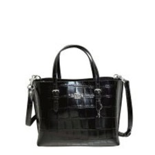 COACH Outlet CW017 Tote 25 X-Body Borsa a mano NERA in pelle di coccodrillo g...