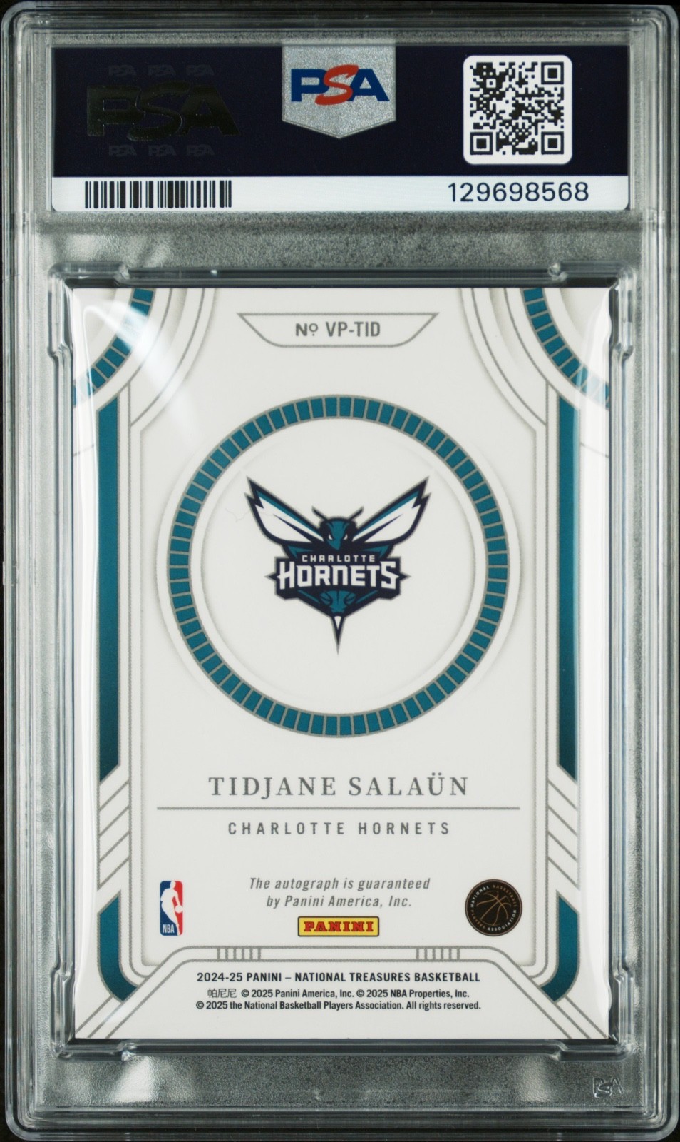 2024 Panini National Treasures - Tidjane Salaun - Viewpoints 1/1 - PSA 8 Auto 10 view 2