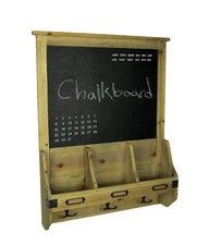 Scratch & Dent Rustic French Farmhouse Style Wood Chalkboard Mail Organizer