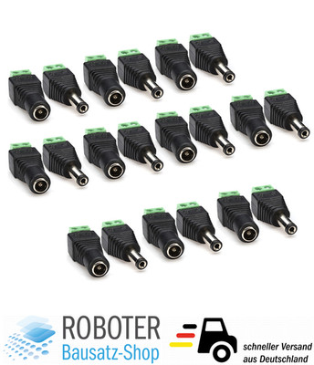 10x DC Hohlstecker Power Connector Adapter Paar Arduino Raspberry Pi DIY Elekt.