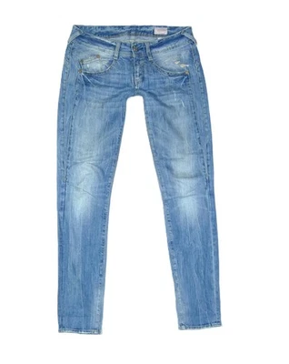 Herrlicher Hüftjeans Gila Slim Distressed Jeans Damen W27 L32 hell Blau Denim - Bild 1 von 4