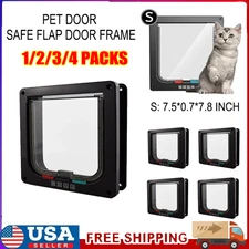 1-4X Pet Door Cat Puppy Dog Lockable Safe Flap Door Frame Free Entry Exit ABS