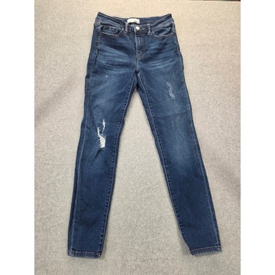 Vervet by Flying Monkey Womens Distressed Skinny Jeans Dark Wash Denim Pants