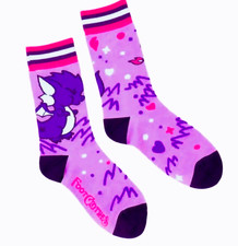 Cute Dragon Women  s Crew Socks Purple Fantasy Novelty FootClothes NWT