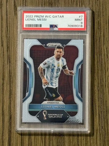 2022 Panini Prizm FIFA World Cup Qatar Lionel Messi #7 PSA 9 Mint