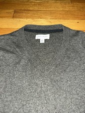 John W. Nordstrom 100% Casmere Charcoal Crewneck Sweater Size L Made In USA
