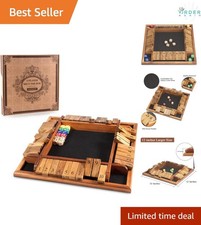 Wooden Shut The Box Game 4 Player Family Kids Party Classroom 12 Inch