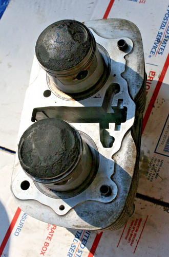 1972-73 HONDA SL350 K2 OEM CYLINDER BARREL W/USED PISTONS VIN #SL350E-3010551