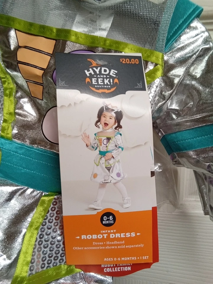 Hyde and Eek Boutique Infantil Robot Vestido y Diadema Disfraz Completo 0-6 Meses A108 Foto 2 de 4