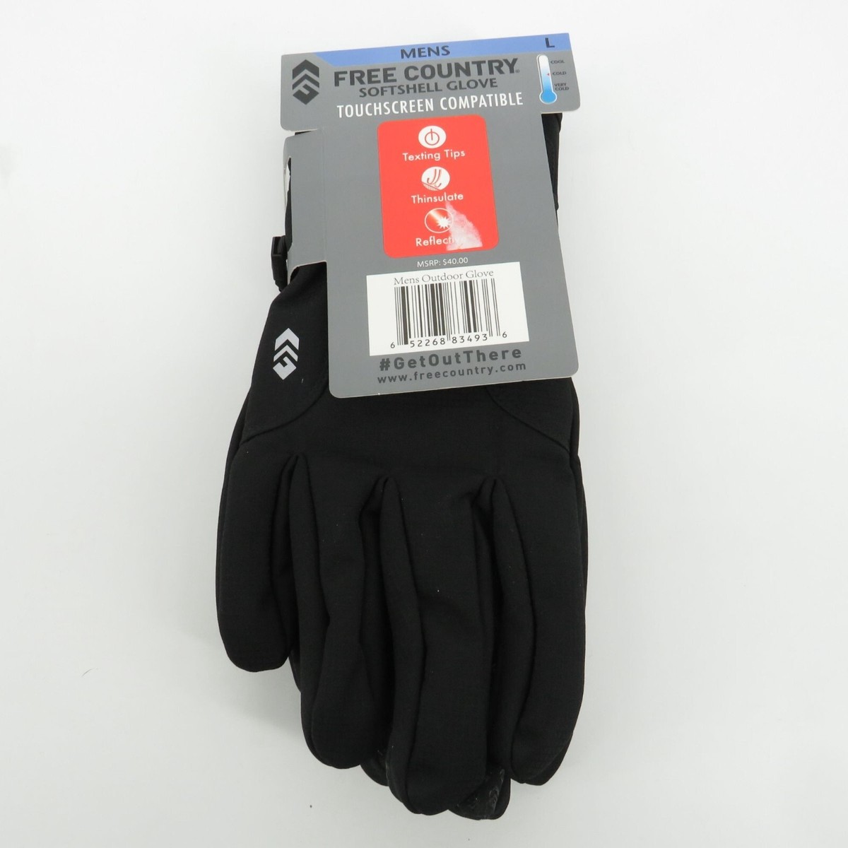 オリジナル Free Country Men's Softshell Large Black Gloves Medium NWT $40 | eBay