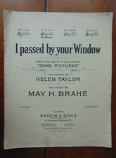 I Passed By Your Window Helen Taylor May H Brahe Vintage Sheet Music