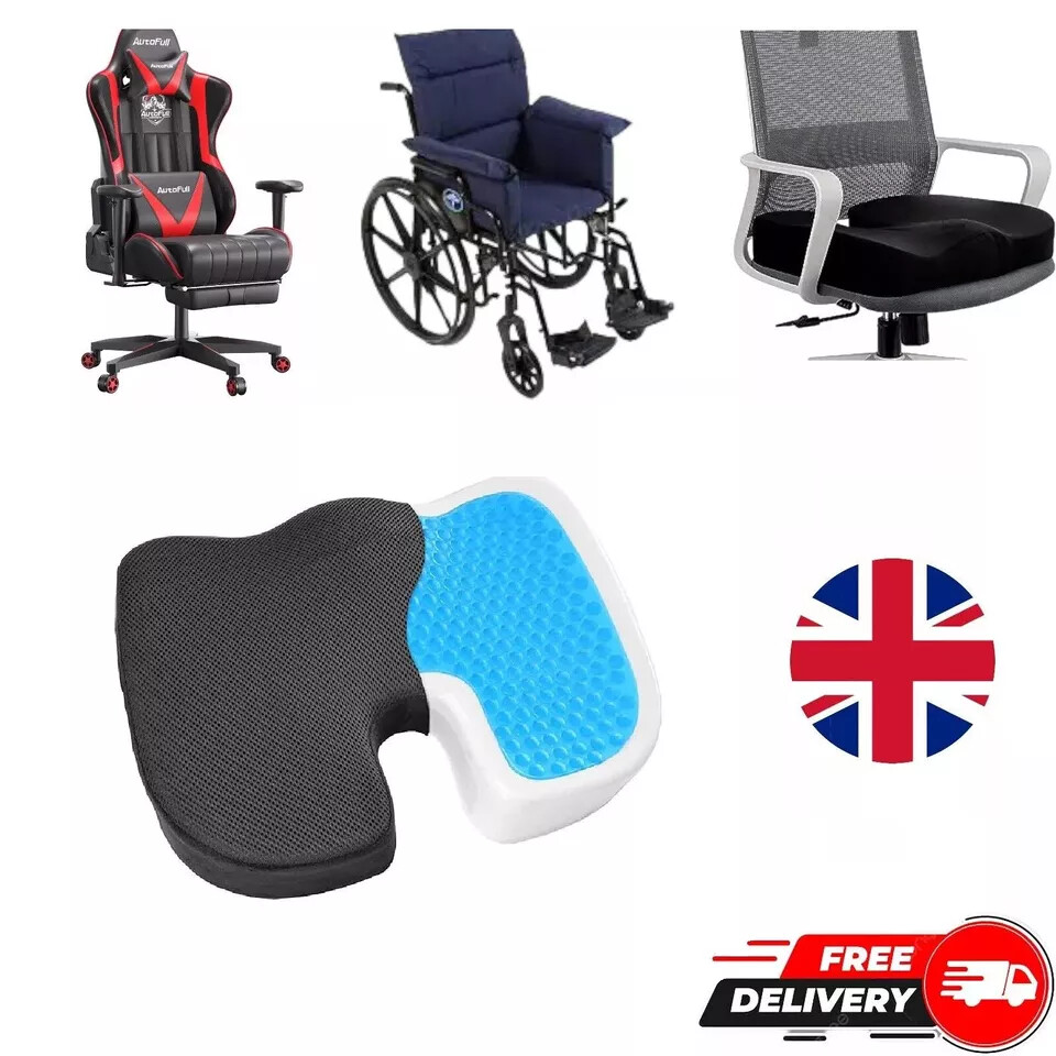 Office Chair Gel Seat Cushions For Back Pain Memory Foam Coccyx