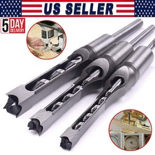 3PCS Square Hole Woodworking Drill Bit Mortising Chisel Cutter Set 5/16 3/8 1/2