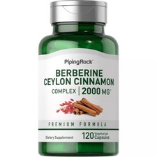 Ceylon Cinnamon Capsules With Berberine 2000mg 120 Count by Piping Rock