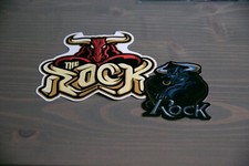  2 mint wwf vintage the rock vending machine die-cut sticker 2000