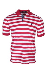 red white striped polo shirt