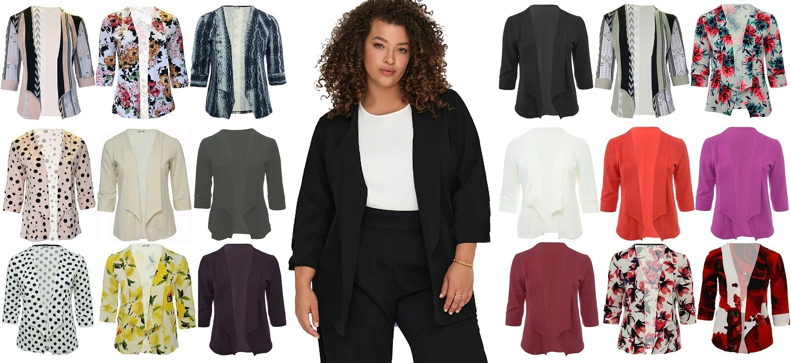 Womens Blazer Jacket Plus Size Ladies Versatile Plain Print Smart Casual
Opens in a new window or ta
