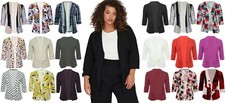 Womens Blazer Jacket Plus Size Ladies Versatile Plain Print Smart Casual