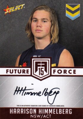2015 AFL Future Force Black Signature Card FFRS1 Harrison Himmelberg GWS #165