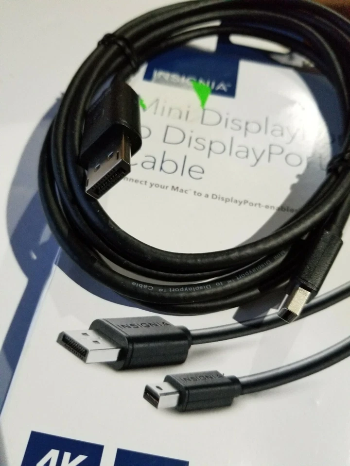 Insignia- 6' Mini DisplayPort to DisplayPort Cable - Black - Image 3 of 4