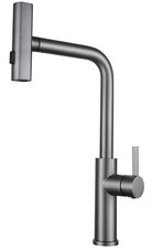 Kitchen Faucets, Brushed Gun Grey Kitchen Faucet with Pull Down Sprayer