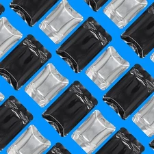 100x Glossy Color Mylar Foil Zip Seal Smell Proof Packaging Bags Rounded Corners