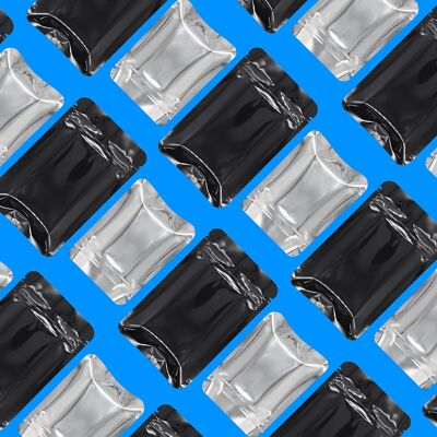 100x Glossy Color Mylar Foil Zip Seal Smell Proof Packaging Bags Rounded Corners