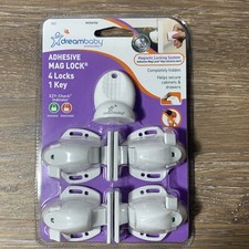 Dreambaby Adhesive Mag Lock 4 Locks 1 Key Babyproof Magnetic Lock Cabinets New
