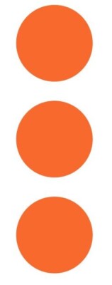2.5'' Orange Round Vinyl Dots Stickers Color Coding Inventory 2.5 Inch Dot